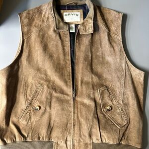 Orvis Men's Brown Suede Vest